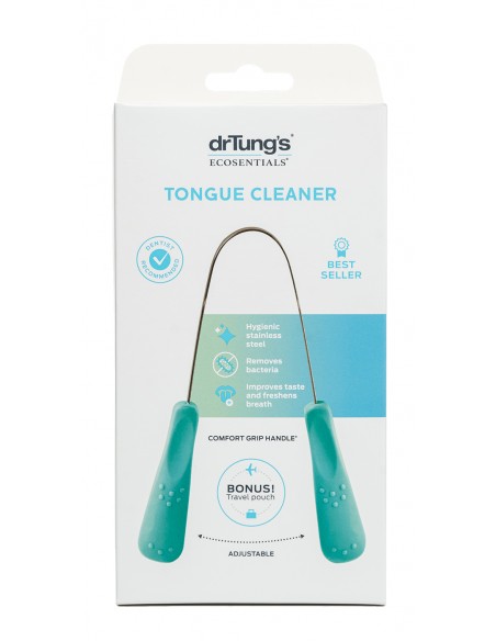 DrTung's Stainless Steel Tongue Cleaner Teal